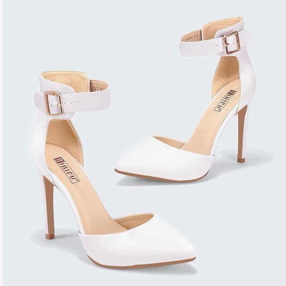 IDIFU Shoes - IDIFU White Ankle Strap Heels